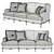 Symphony of Colours: Italian Merlino Sofa 3D model small image 3
