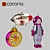 New Year's Toy Trio: Astronaut, Clock, and Airship 3D model small image 1