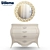 Elegant Ivory Dresser & Mirror 3D model small image 1