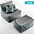 Saturn Q Armchair & Pouf: Comfort Meets Style 3D model small image 1