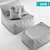 Saturn Q Armchair & Pouf: Comfort Meets Style 3D model small image 2