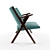 Retro Chic Lounge Chair 3D model small image 3