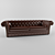 Casper Leather Sofa: Elegant Comfort 3D model small image 1