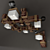 Rustic Wood Ceiling Light 3D model small image 2