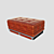 Vintage Leather Banquette 3D model small image 1