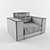Elegant Piet Boon Armchair 3D model small image 3