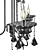 Modern Black Chrome Chandelier 3D model small image 2