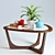 Retro Charm Walnut Coffee Table 3D model small image 1