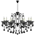 Elegant Black Chrome Chandelier 3D model small image 1