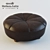 Elegant Leather Round Ottoman 3D model small image 1