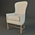 Elegant Sloan Fabric Armchair 3D model small image 1
