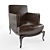 Royale Black Leather Lounge Ottoman 3D model small image 2