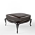 Royale Black Leather Lounge Ottoman 3D model small image 3