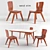Modern Bentwood Dining Set 3D model small image 1
