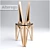 Title: Elegant Geometric Wooden Chair 3D model small image 2