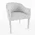 Velvet Arm Chair Boston with Wood Base 3D model small image 2