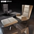 Elegant Steel Armchairs by Billiani 3D model small image 1