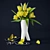 Vibrant Yellow Tulip Bouquet 3D model small image 1