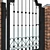 Rustic Brick Fence with Wrought Iron Gates 3D model small image 2