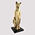 Golden Cat Figurine on Marble Base 3D model small image 1