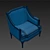 French Tuileries Armchair - Classic Elegance 3D model small image 2