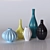 Elegant Ceramic Vase Set 3D model small image 1