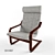 Classic Brown Armchair - Isunda Grey 3D model small image 1