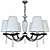 Elegant Crystal Chandelier with Black Fabric Shade 3D model small image 2