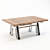 Modern Wood Dining Table with Chrome Legs 3D model small image 1