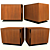 Mid-Century Walnut Nightstands 3D model small image 1