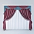 Classic Style Window Curtains 3D model small image 1