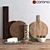 Elegant Wooden Cutting Board Set 3D model small image 1