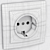 NILSON Touran White Plastic Socket 3D model small image 3