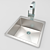 Sleek Stainless Steel Kitchen Sink 3D model small image 1