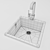 Sleek Stainless Steel Kitchen Sink 3D model small image 2