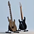 Black Matte Electric Guitar 3D model small image 1
