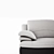 Natuzzi Black and White Leather Sofa 3D model small image 3