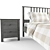 Ikea Hamnes Bed with Nightstands 3D model small image 2