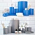 Bathroom Accessory Sets - Navy Blue and Gray - Pottery Barn 3D model small image 1