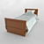 Title: Vintage Wooden Bed Set 3D model small image 1