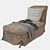 Ikea Ektorp Chaise Lounge - No Armrest: Stylish and Comfortable 3D model small image 2