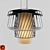 Sculptural Steel and Glass Lamp 3D model small image 1