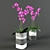 Concrete Elegance: Orchids in Vases 3D model small image 1