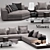 Elegant Minotti Freeman Seating 3D model small image 2