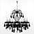 Iron Smoke Crystal Round Chandelier 3D model small image 1