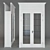 Elegant Glass-Paneled White Door 3D model small image 1