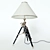 Ivanhoe Table Lamp: Elegant Wood Base with White Fabric Shade 3D model small image 1