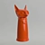 Vibrant Red Fox Fur Pillow 3D model small image 1