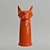 Vibrant Red Fox Fur Pillow 3D model small image 2