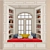 Bookshelf Window: Cozy Reading Nook 3D model small image 1